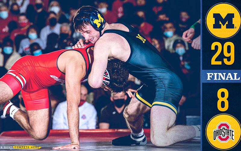 Graphic for Michigan's victory over Ohio State on January 14