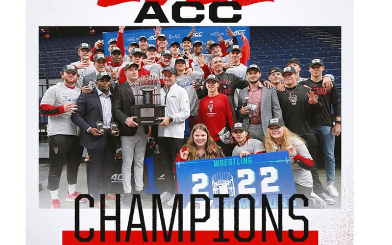 Graphic for NC State as 2022 ACC Wrestling Champions