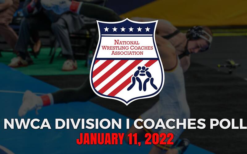 Graphic for the NWCA coaches poll on Jan 11, 2022