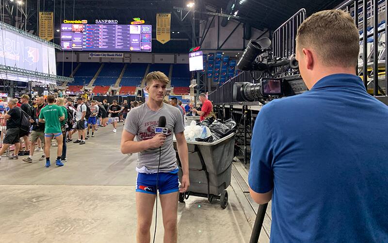 WDAY journalist interviews a North Dakota high school wrestler