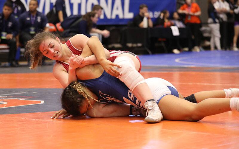Campbellsville women's wrestler in control during 2022 NAIA National Invitational