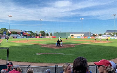 View from pro baseball stadium in Fargo, N.D.