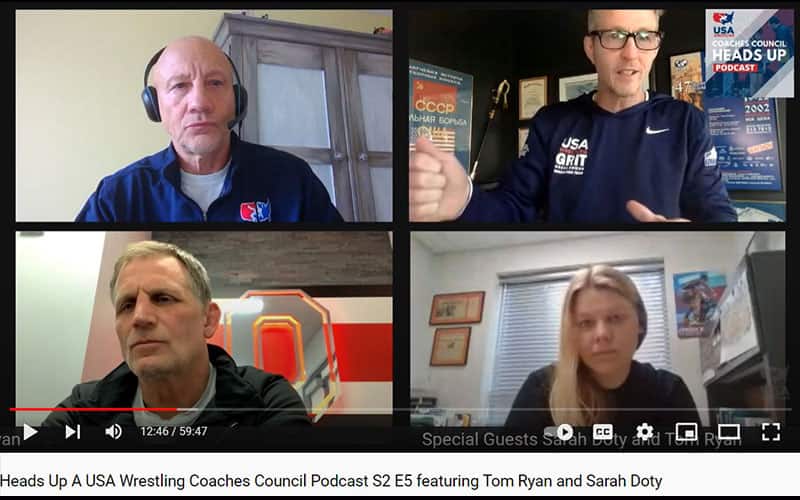 Heads Up podcast video capture with Tom Ryan and Sara Doty
