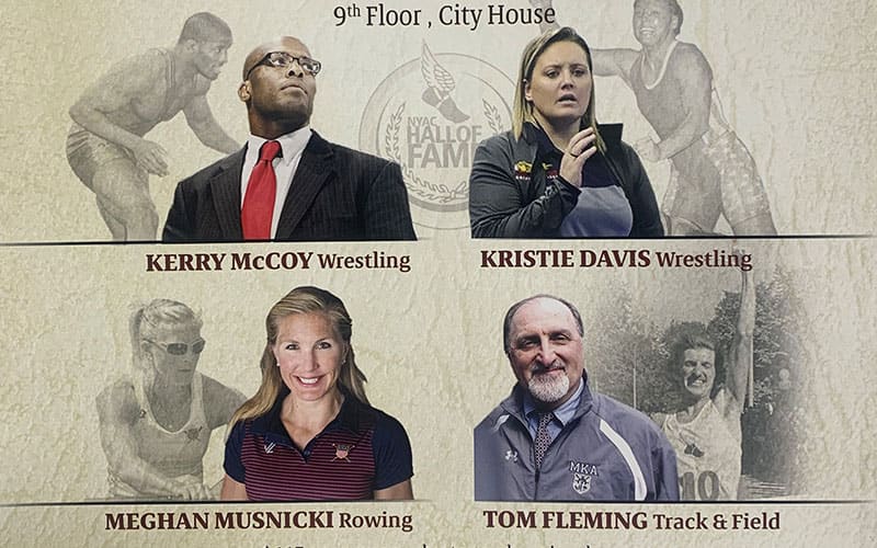 NYAC Hall of Fame graphic with Kerry McCoy and Kristie Davis
