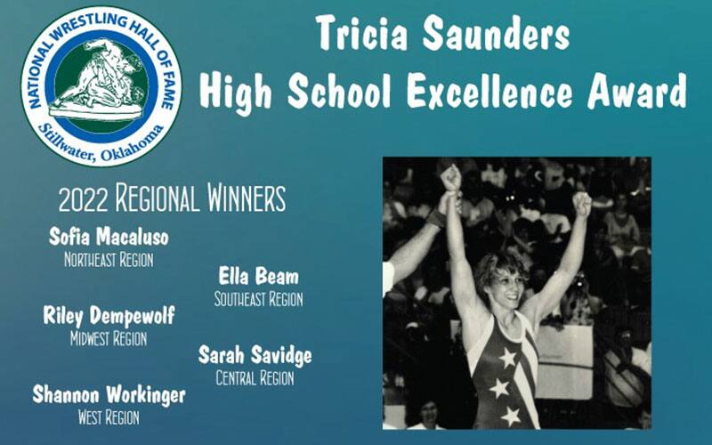 Graphic for Tricia Saunders High School Excellence Award Regional winners
