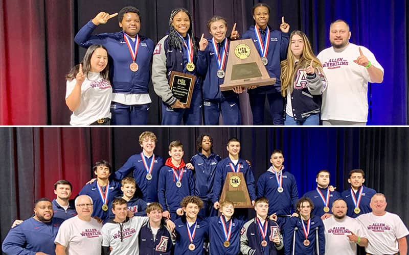 Photos of 2022 Texas state champions boys and girls from Allen High School