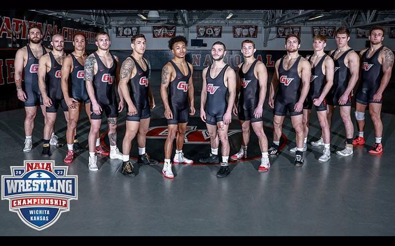 The 12-member Grand View men's team heading to the 2022 NAIA Nationals