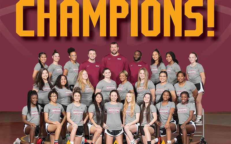 Graphic for Indian Hills CC women's wrestling team, 2022 JCNC national champions