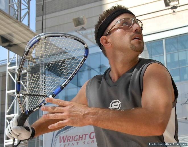 Jason playing racquetball