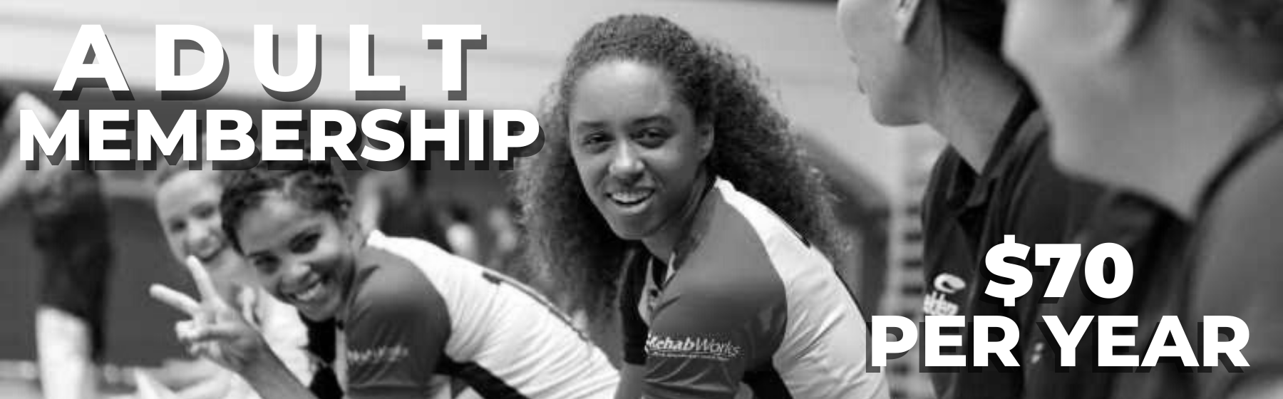 Adult membership graphic and associated price